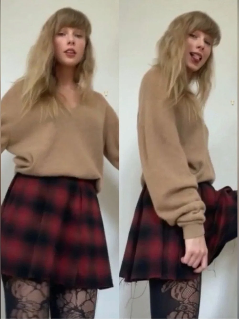 Free People | Women’s Red/Black Plaid Wool Blend Pleated Raw Hem Mini Skirt Sz 2